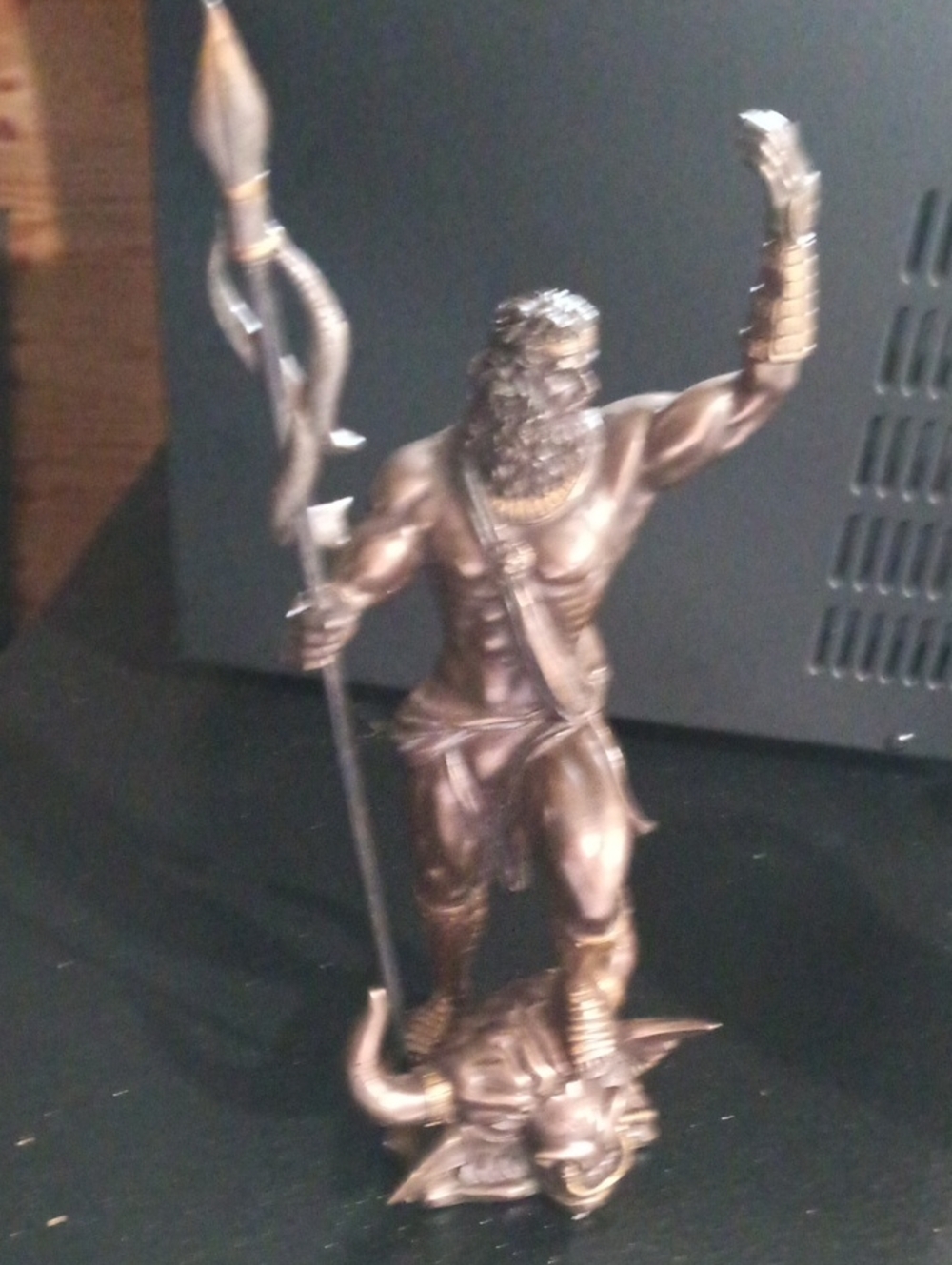 Bronze-Tone Mythic Warrior Statue - Home Art Decor